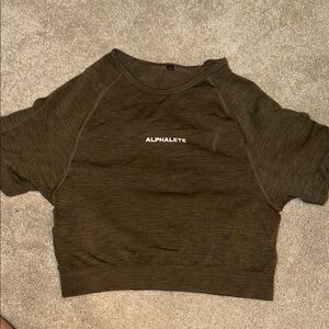 Alphalete Olive Crop Athletic Tee